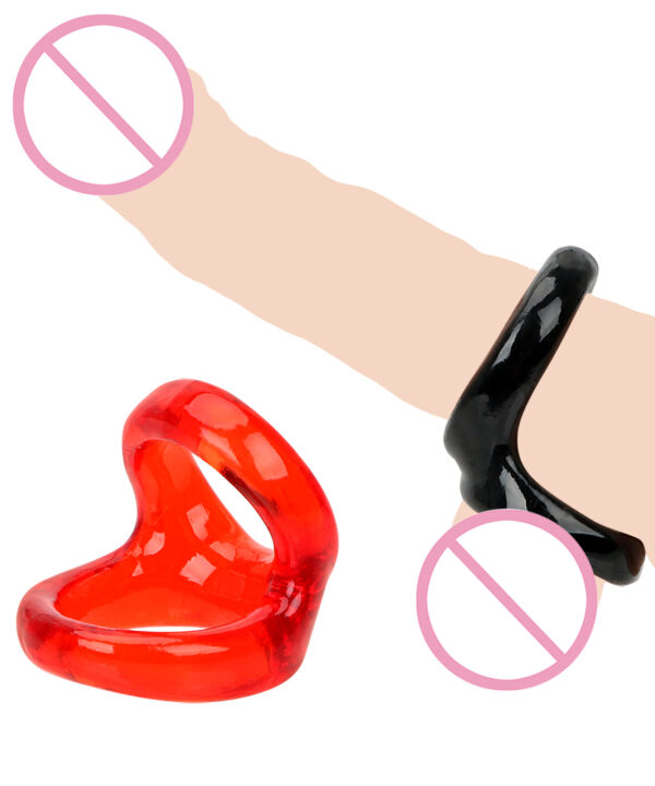 Anillo retartande doble testiculos base pene TPE